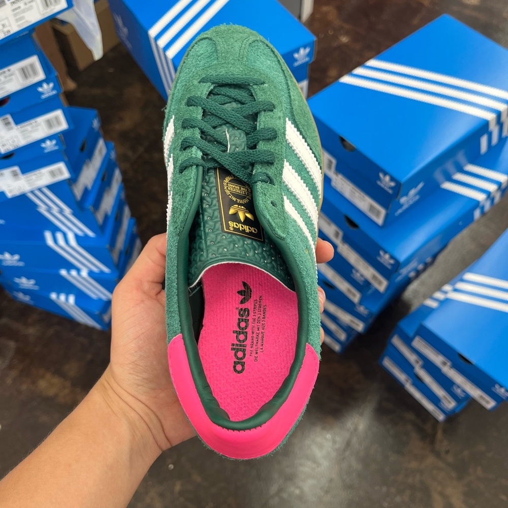 adidas Gazelle Indoor Collegiate Green Lucid Pink Size 5,5.5W